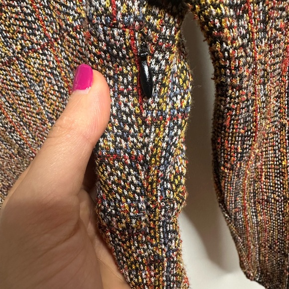 Free People Brown Tweed Long-Sleeve Square Neck Mini Dress - Picture 6 of 8